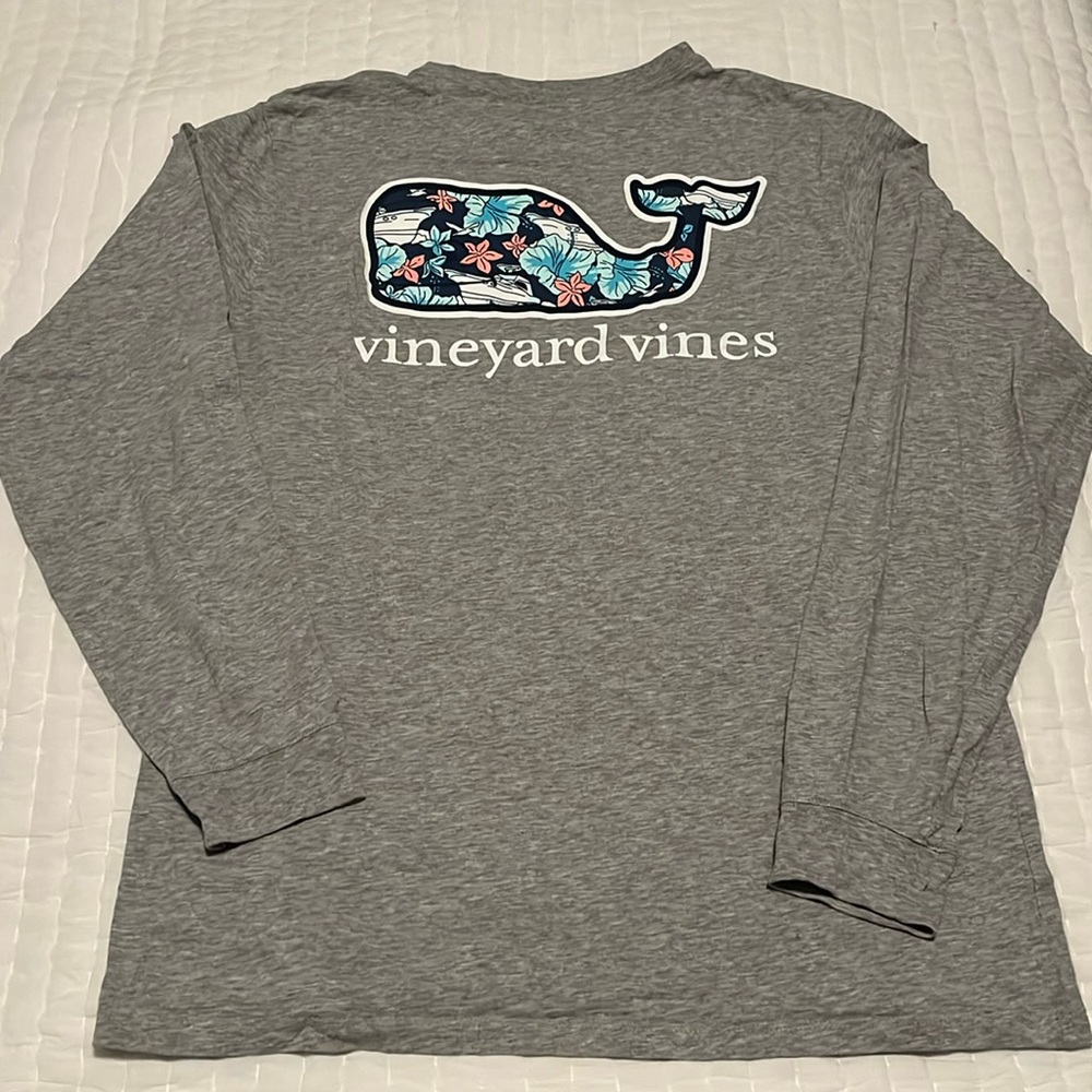 Vineyard Vines M Medium Men’s Long Sleeve T-Shirt, Tee Yacht Hibiscus Tropical